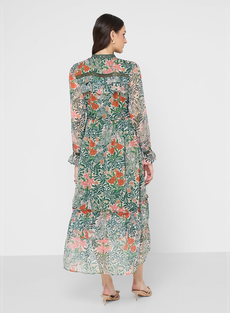 Hope & Ivy High Neck Long Sleeve Midi Dress- The William Morris Society - Image 2