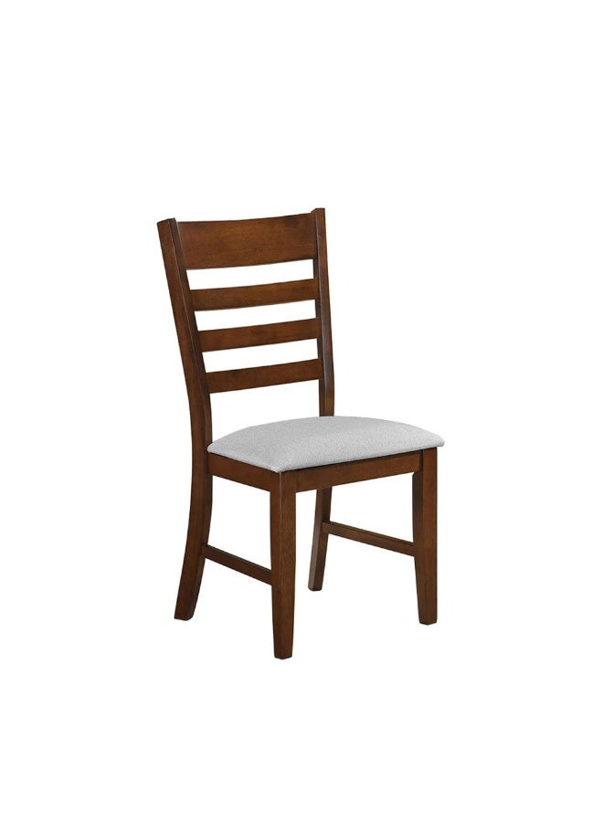 DANUBE HOME Eustace Dining Chair Set Of 2 With Fabric Upholstery Sturdy Kitchen Dining Chairs Without Table Single Seater Modern Design Furniture For Dining Room L57.3Xw49Xh100Cm-Dark Brown/Grey  - Image 4
