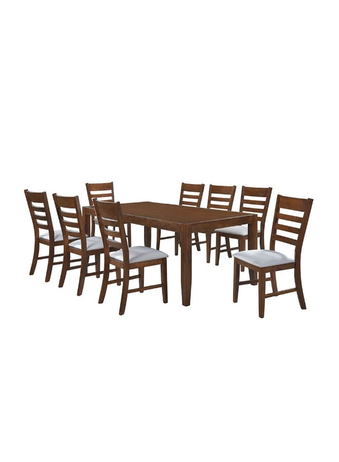 DANUBE HOME Eustace Dining Chair Set Of 2 With Fabric Upholstery Sturdy Kitchen Dining Chairs Without Table Single Seater Modern Design Furniture For Dining Room L57.3Xw49Xh100Cm-Dark Brown/Grey  - Image 2