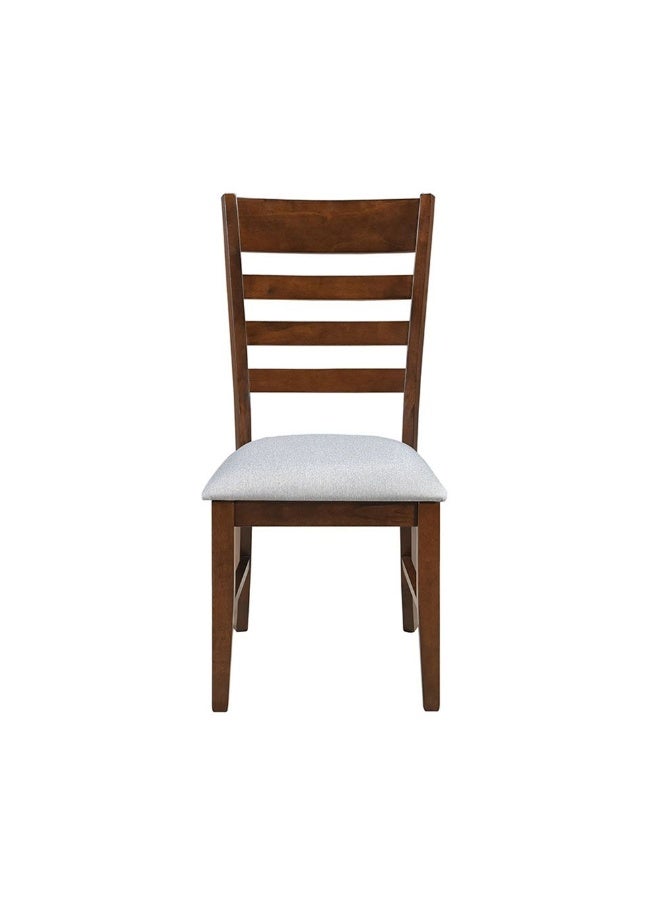 DANUBE HOME Eustace Dining Chair Set Of 2 With Fabric Upholstery Sturdy Kitchen Dining Chairs Without Table Single Seater Modern Design Furniture For Dining Room L57.3Xw49Xh100Cm-Dark Brown/Grey  - Image 5