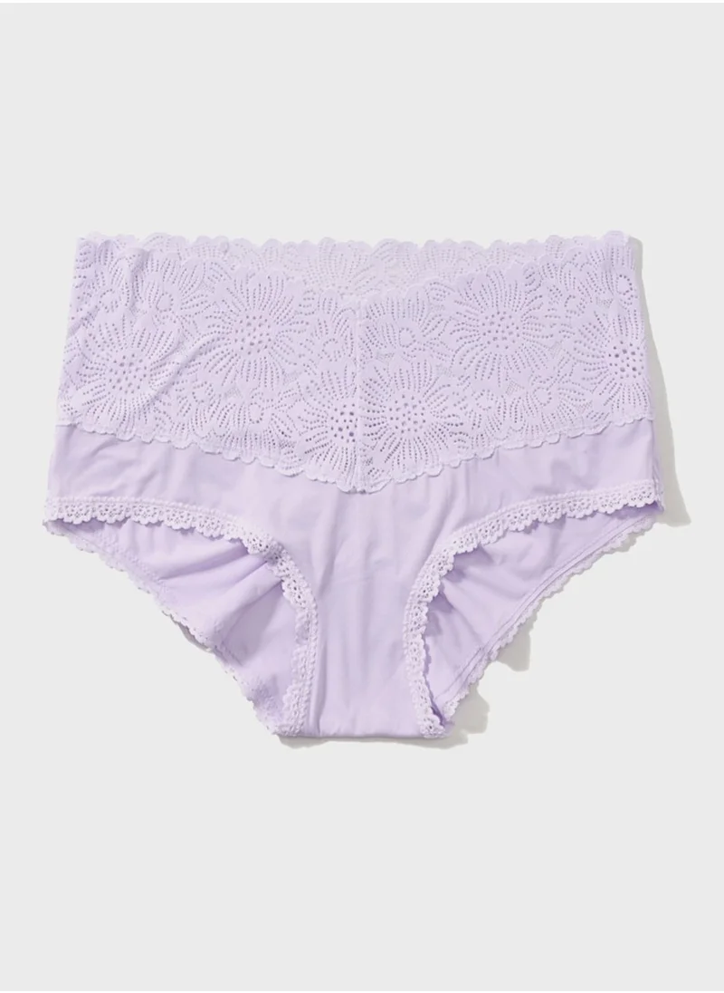 Aerie High Leg Lace Detail Brief