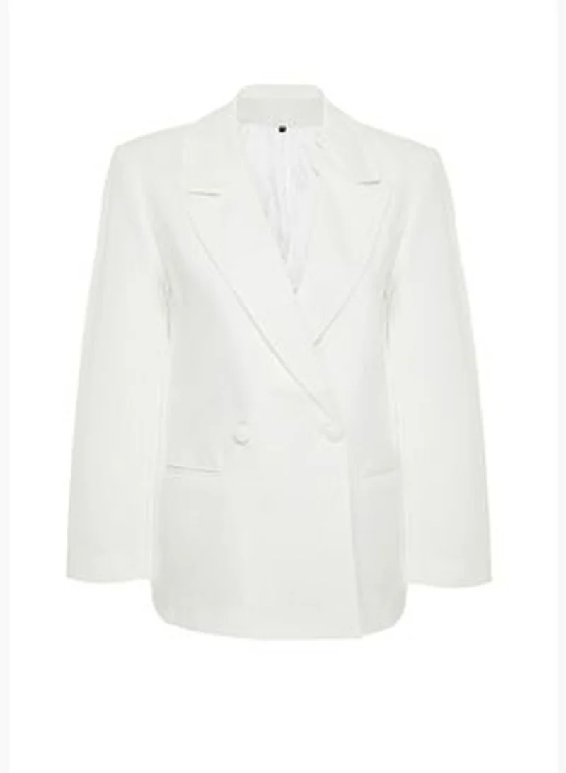 trendyol White Woven Blazer Jacket TWOSS24BC00022