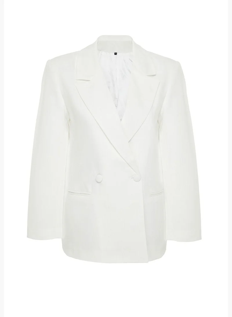 trendyol White Woven Blazer Jacket TWOSS24BC00022