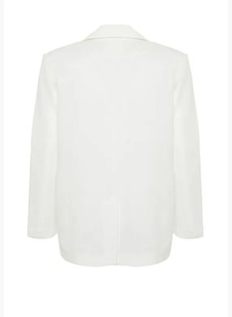 trendyol White Woven Blazer Jacket TWOSS24BC00022