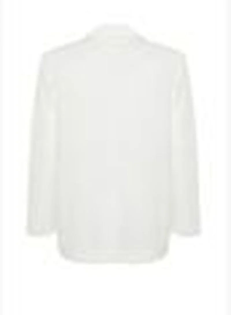 trendyol White Woven Blazer Jacket TWOSS24BC00022