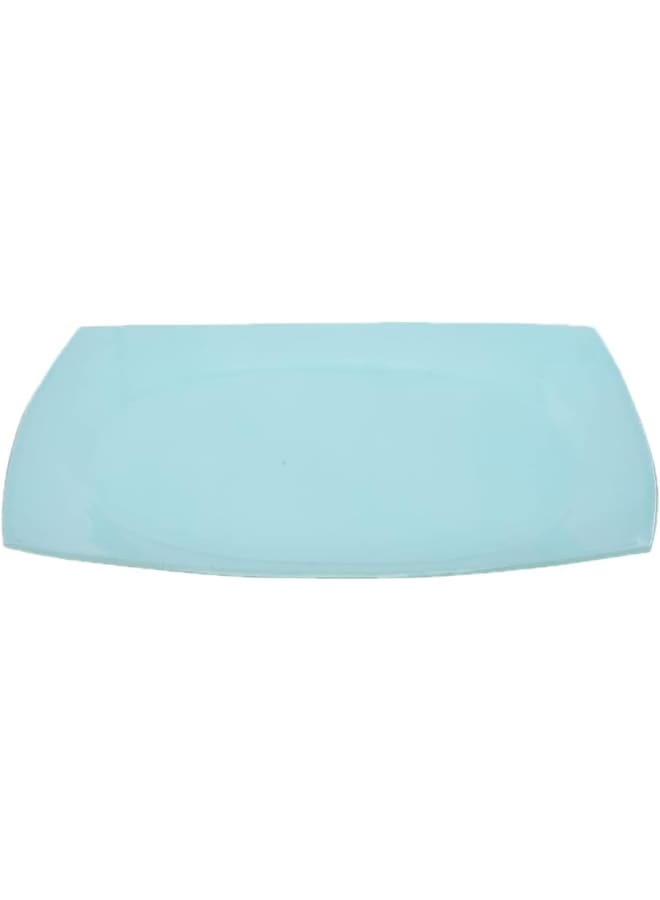 Rosa By Fathy Mahmoud High Quality Glass Serving Plate, 36 * 26Cm - Quadrado Turquoise - Image 1