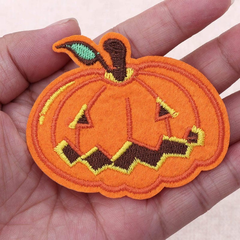 klarako 5Pcs Halloween Pumpkin Patches Iron On Patches Embroidered Applique Clothes Sew on Badges for Hat Backpack Scarf Pants - Image 3