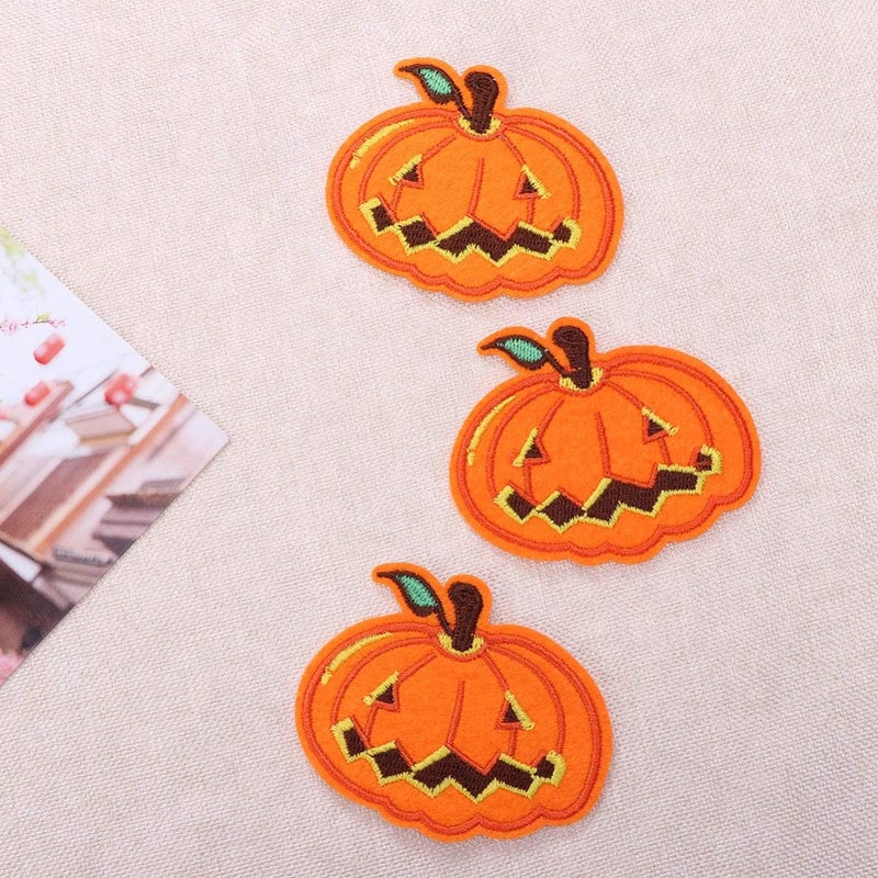 klarako 5Pcs Halloween Pumpkin Patches Iron On Patches Embroidered Applique Clothes Sew on Badges for Hat Backpack Scarf Pants - Image 4