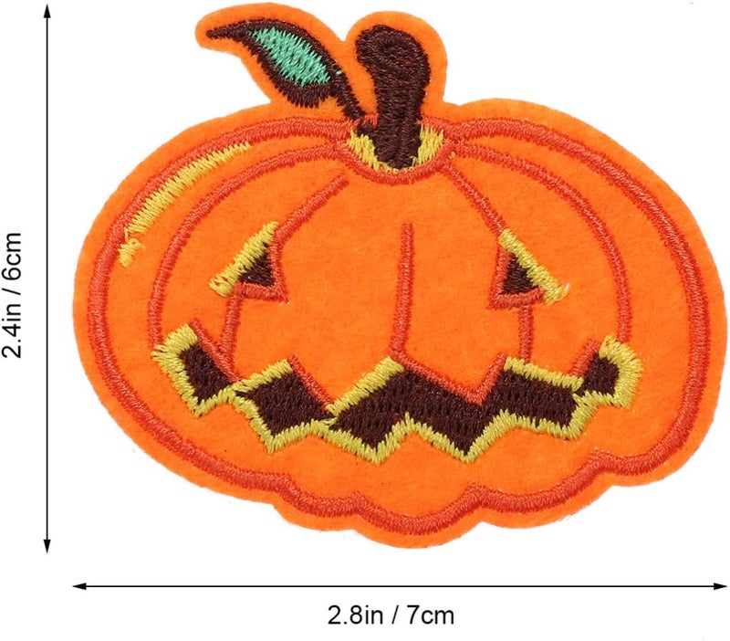 klarako 5Pcs Halloween Pumpkin Patches Iron On Patches Embroidered Applique Clothes Sew on Badges for Hat Backpack Scarf Pants - Image 2