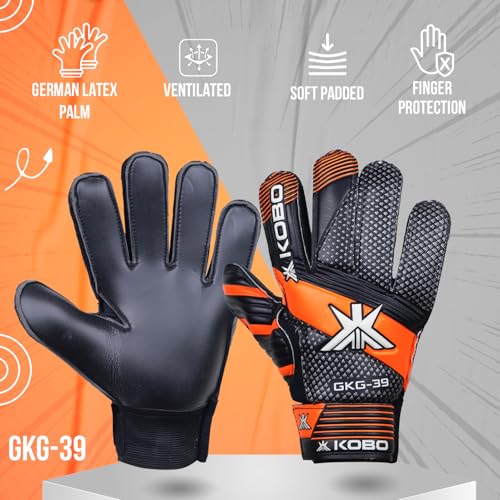 Kobo Rubber GKG-39 Football Goal Keeper Gloves for Training & Beginners, Multicolor - Image 2