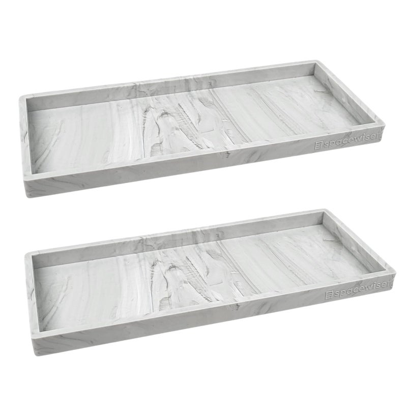 صينية سطح العمل وصينية الحمام 2 قطعة كبيرة 117 صينية سيليكون لتنظيم الأطباق حاملة الإسفنج حاملة المفاتيح صينية صابون المطبخ،