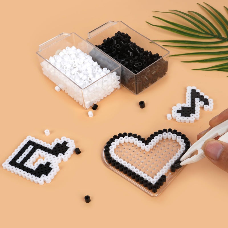 Tcthbc Fuse Beads Black and White, Bundle of 2500 Black Fuse Beads and 2500 White Fuse Beads, Compatible Perler Beads and Hama Beads, 2 Pack - Image 4