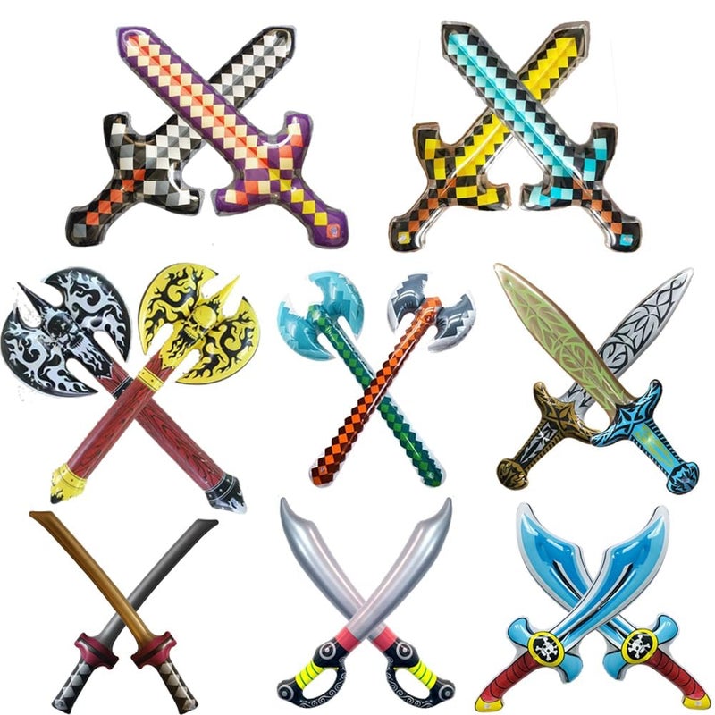 كاست ويف KASTWAVE 16 حزمة مجموعة سيوف أسلحة قابلة للنفخلعبة قابلة للنفخ للأطفال حفلة أطفال Multiltemحزم تفضيل الحفلات لحفل موضوع عيد ميلادحمام السباحة حفلة تأثيري هالويناكسسوارات الأزياء - Image 1