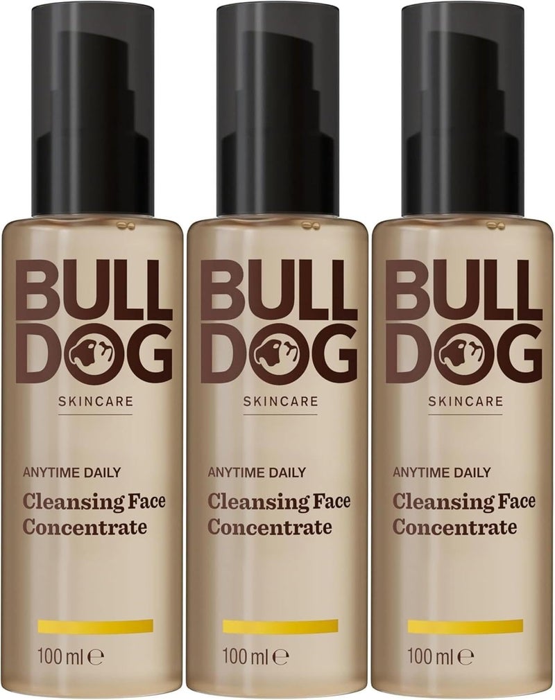 BULLDOG SKINCARE Anytime Daily Cleansing Concentrate for Men Face Wash 100ml x 3 Pack