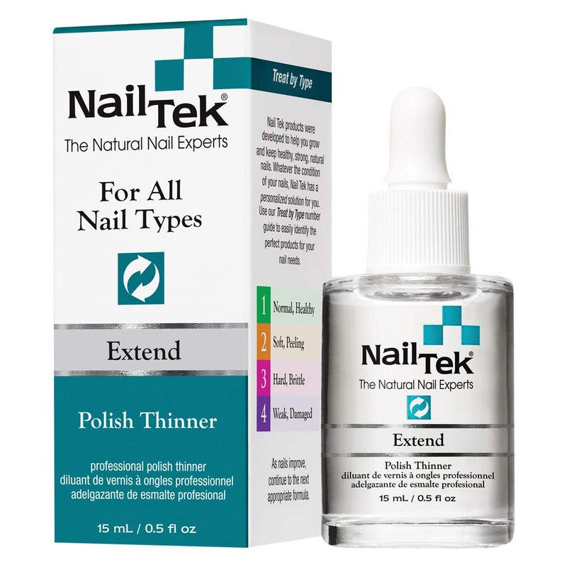 Nail Tek Extend Nail Polish Thinner  Thins Thick Polishes for Smoother Consistency  Longer Use 05 oz 1 Pack