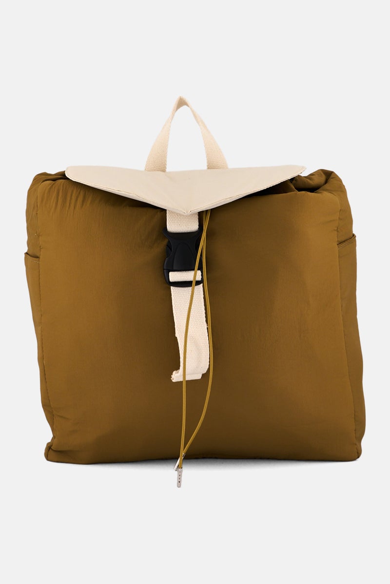 Muy Mucho Men Plain Backpack 40 H x 36 L x 12 W cm, Dark Khaki  - Image 1