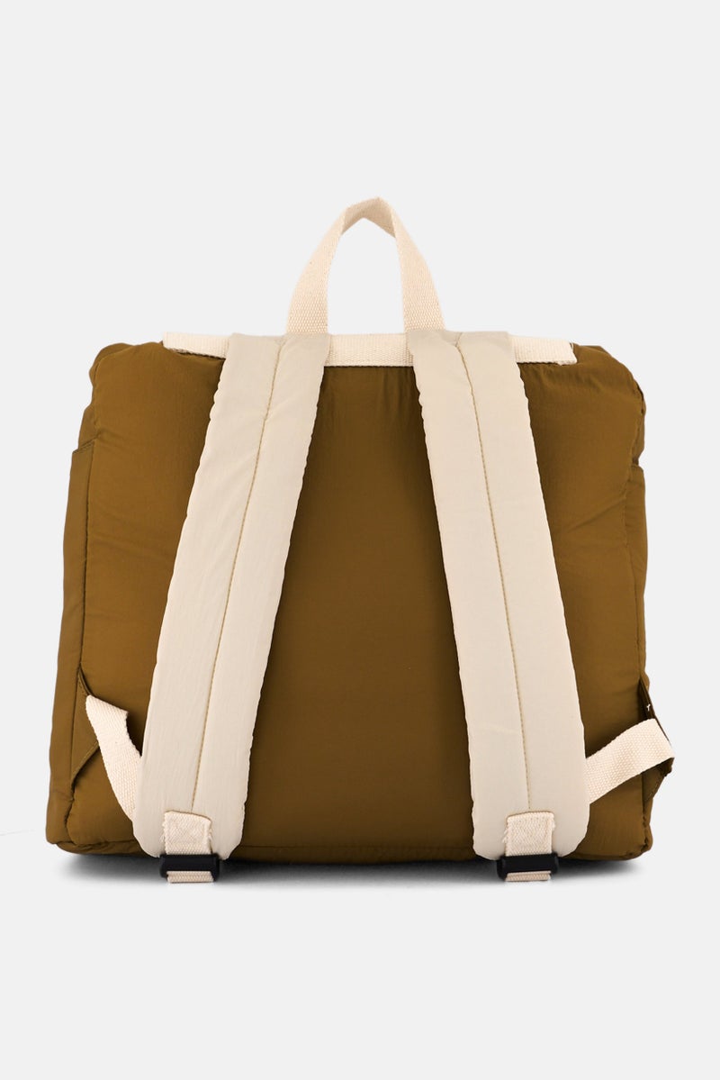 Muy Mucho Men Plain Backpack 40 H x 36 L x 12 W cm, Dark Khaki  - Image 2