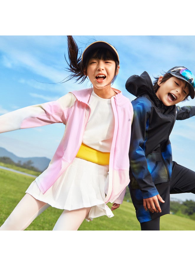 Annil Boys' & Girls' Stretchy Spring/autumn Breathable Soft Hooded Sun Protection Jacket Lightweight Outerwear - Image 3