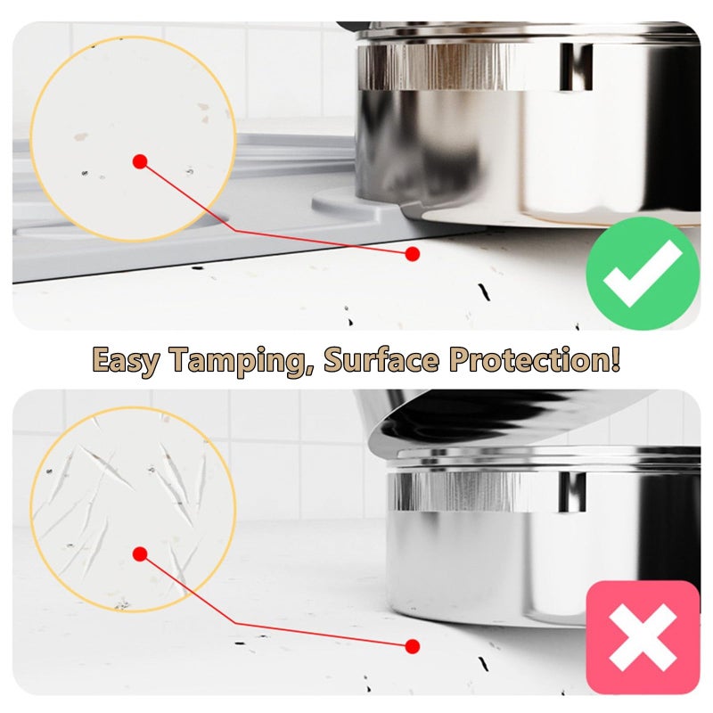 IYYI Espresso Tamping Mat, Coffee Tamper Mat, Espresso Mat for Counter, Silicone Tamper Mat, Food-grade, Non-Slip, Waterproof, Heat Resistant (Black, 9.84''x7.87'') - Image 3