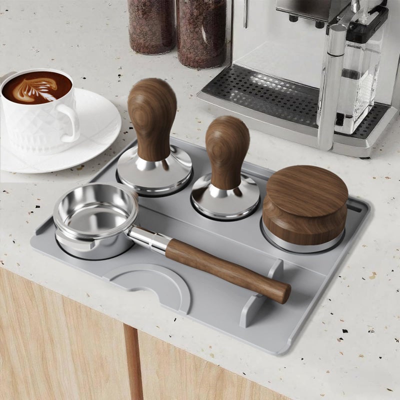 IYYI Espresso Tamping Mat, Coffee Tamper Mat, Espresso Mat for Counter, Silicone Tamper Mat, Food-grade, Non-Slip, Waterproof, Heat Resistant (Black, 9.84''x7.87'') - Image 4