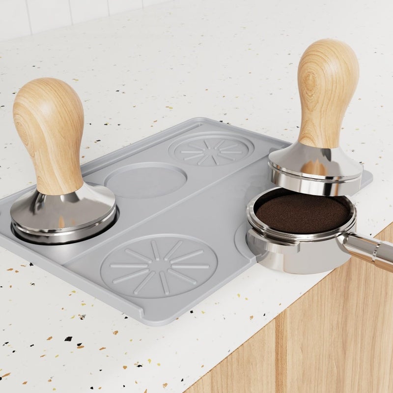 IYYI Espresso Tamping Mat, Coffee Tamper Mat, Espresso Mat for Counter, Silicone Tamper Mat, Food-grade, Non-Slip, Waterproof, Heat Resistant (Black, 9.84''x7.87'') - Image 2
