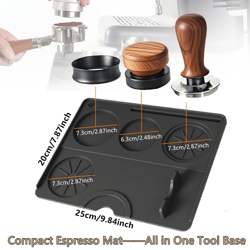 IYYI Espresso Tamping Mat, Coffee Tamper Mat, Espresso Mat for Counter, Silicone Tamper Mat, Food-grade, Non-Slip, Waterproof, Heat Resistant (Black, 9.84''x7.87'') - Image 5