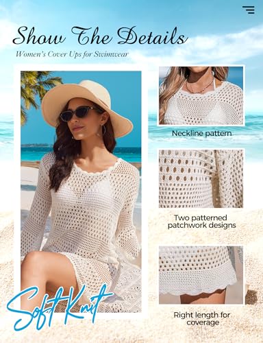 Buauty Womens Crochet Swimsuit Cover Up Swim Bikini Cover Ups Bathing Suits Swimwear 2026 Summer Beach Dress Vacation Outfit - Image 4