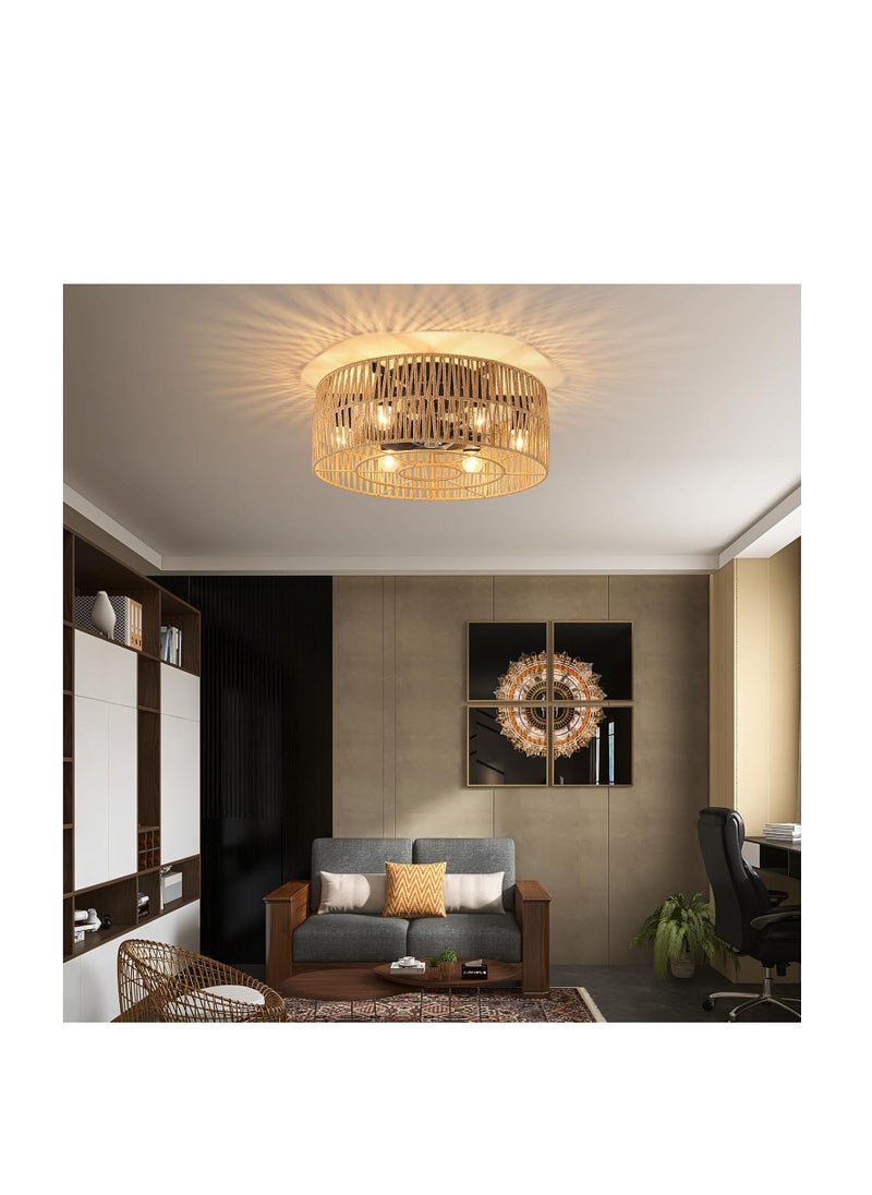 SUN SHINE Ceiling Fan with Light Flush Mount  - Image 3