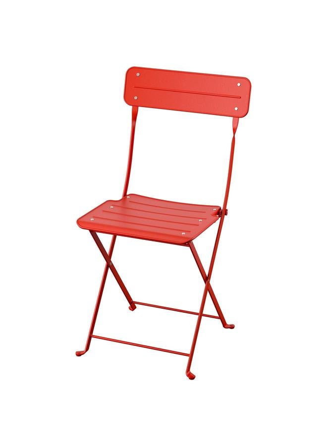 زبون كرسي قابل للطي، أحمر فاتح للاستخدام الخارجي - Image 1