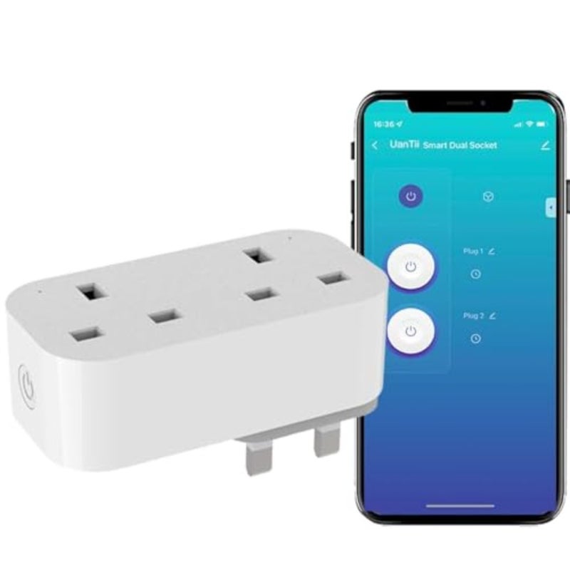 Smart Plug Tuya WIFI Double Socket Timing Schedule Wireless Smart Outlet Intelligent Smart Plug App Remote Control Works with Amazon Alexa and Google Home - Image 1