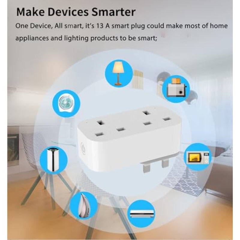 Smart Plug Tuya WIFI Double Socket Timing Schedule Wireless Smart Outlet Intelligent Smart Plug App Remote Control Works with Amazon Alexa and Google Home - Image 3