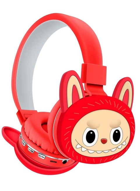 WIRELESS HEADPHONE WITH LABUBU CARTOON FIGURE