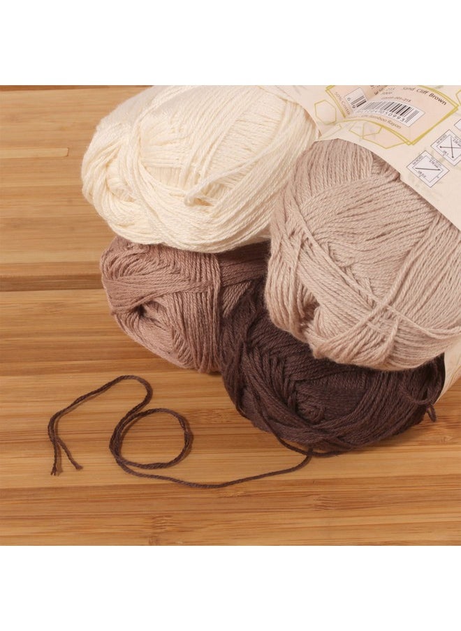 BambooMN Jubileeyarn Baby Soft Bamboo Cotton Yarn 50G/Skein Shades Of Brown 4 Skeins  - Image 3