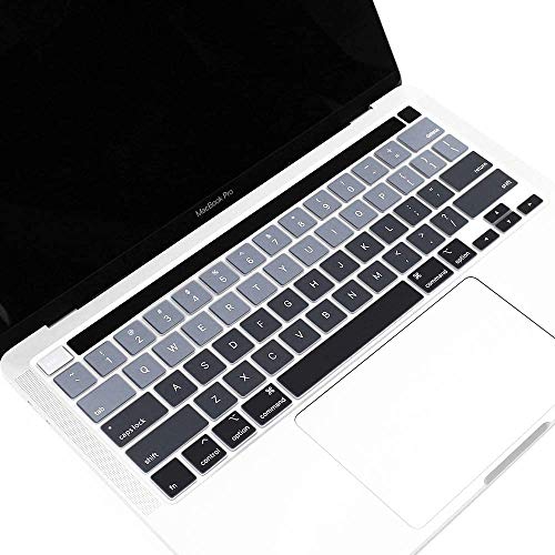 Laprite Premium Ultra Thin Keyboard Cover for MacBook Pro 16 inch 2019 Release A2141 with Touch Bar Touch ID Soft-Touch TPU Keyboard Protective Skin, Gradient Black - Image 1