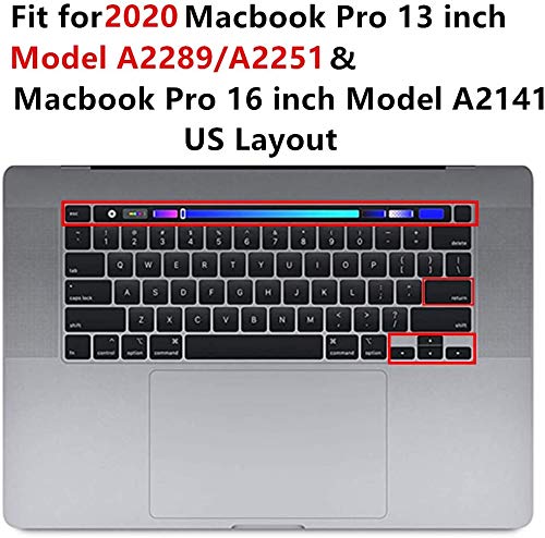 Laprite Premium Ultra Thin Keyboard Cover for MacBook Pro 16 inch 2019 Release A2141 with Touch Bar Touch ID Soft-Touch TPU Keyboard Protective Skin, Gradient Black - Image 3