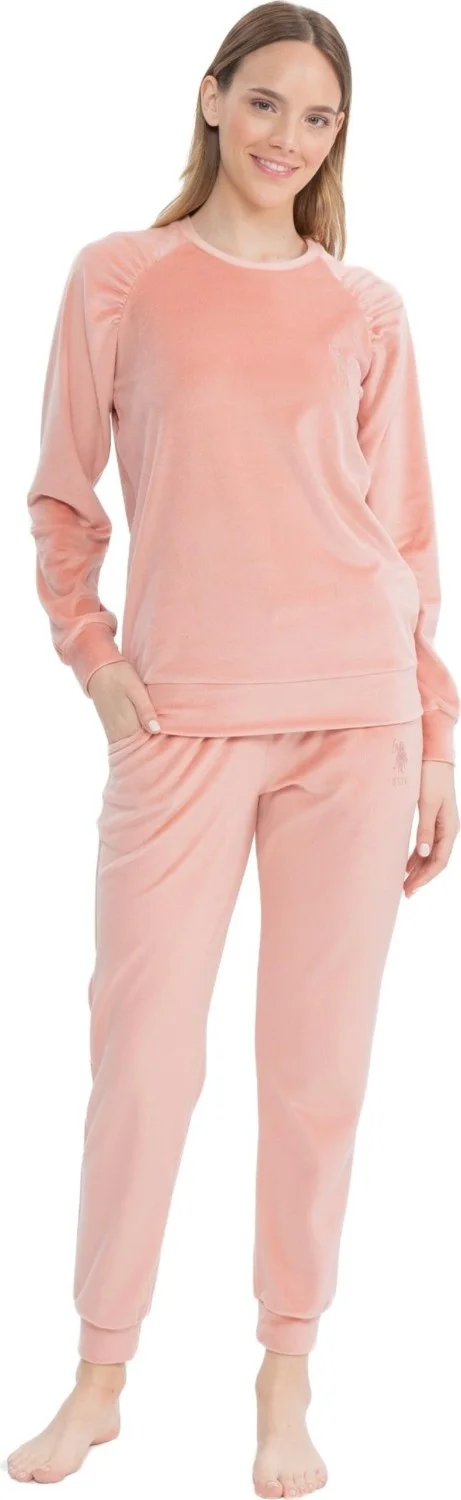 U.S. Polo Assn. Women's Thin Fleece Pocket Pajama Set