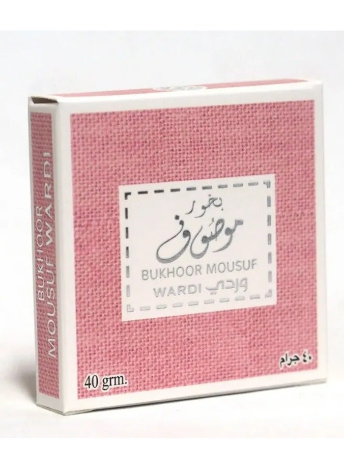 عود بخور بخور موسوف وردي معطر منزلي بخور عربي 40 جرام - Image 1