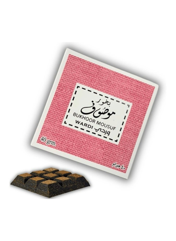 عود بخور بخور موسوف وردي معطر منزلي بخور عربي 40 جرام - Image 2