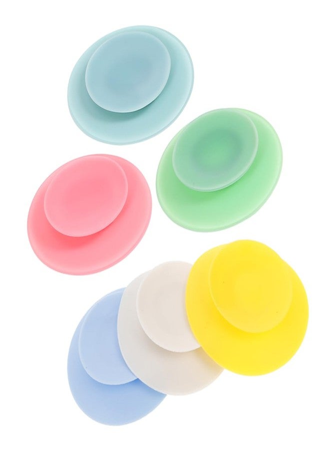 Healeved Silicone Suction Cups 6Pcs Double-Sided Suction Plate Pads for Toddler Plates Elderly Bowls and Patient Dinnerware Non-Slip Anti-Spill Solution 3.74X3.74 Inches - Image 1