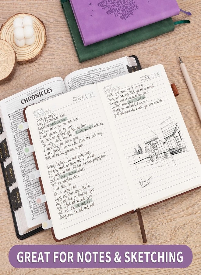 ALKALO Lined Journal Notebook for Women Men, A5 Hardcover Leather Journals for Writing, 200 Pages/100GSM Thick Paper, Daily Journal Notebook for Work, School, Note Taking, Business, Travel, College Ruled - Image 3