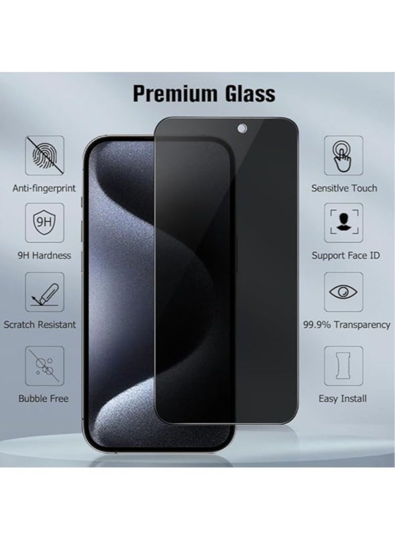 ARMOR Privacy Screen Protector for Apple iPhone 15 Pro Max Black Phone Screen Film Anti Peep Cover for Daily Use Travel Office Gift - Image 4