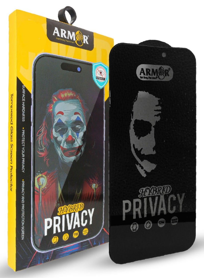 ARMOR Privacy Screen Protector for Apple iPhone 15 Pro Max Black Phone Screen Film Anti Peep Cover for Daily Use Travel Office Gift - Image 1