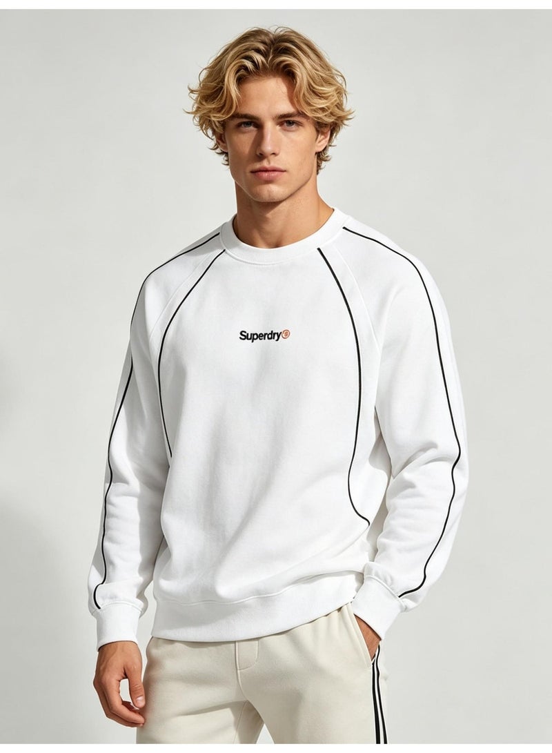 سوبر دراي Superdry Men's and women's shoulder-thrust contrast stripe loose long-sleeved T-shirt - Image 1