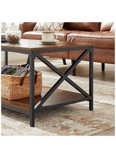 AGD Coffee Table with storage shelf and X-shaped steel frame  - Image 4