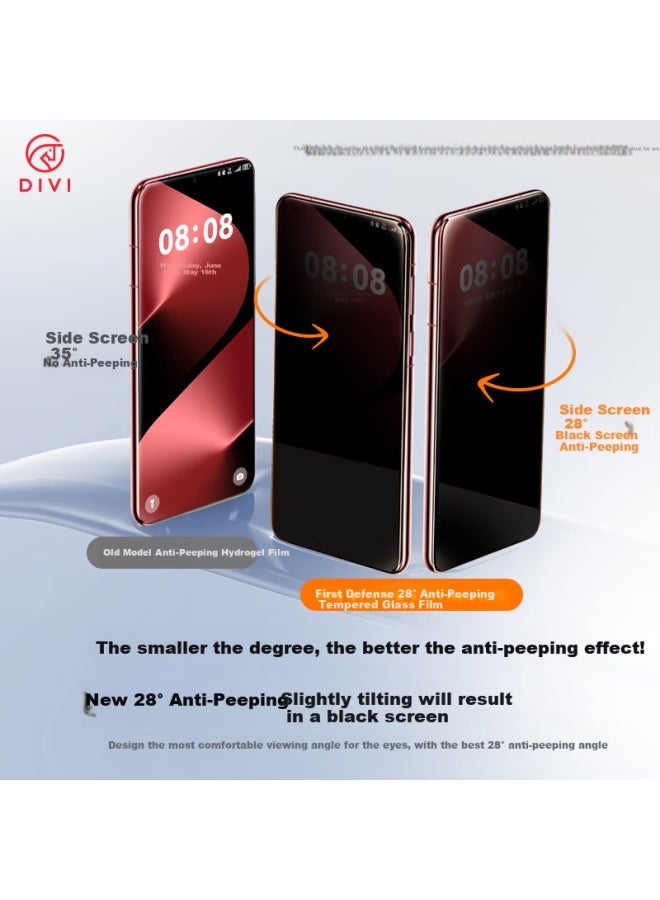 DiVi First Guard [2-Pack] Privacy Screen Protector For Huawei Pura80, Huawei Pura80 Tempered Glass Film, Full Coverage, Hd Clear, Anti-Scratch, Anti-Fingerprint Protective Film - Image 2