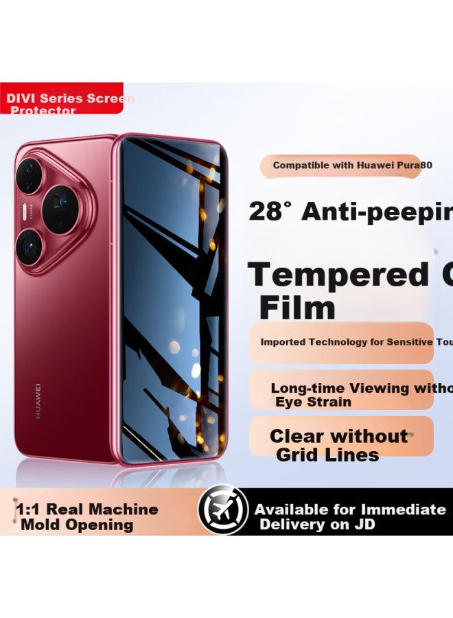 DiVi First Guard [2-Pack] Privacy Screen Protector For Huawei Pura80, Huawei Pura80 Tempered Glass Film, Full Coverage, Hd Clear, Anti-Scratch, Anti-Fingerprint Protective Film - Image 1