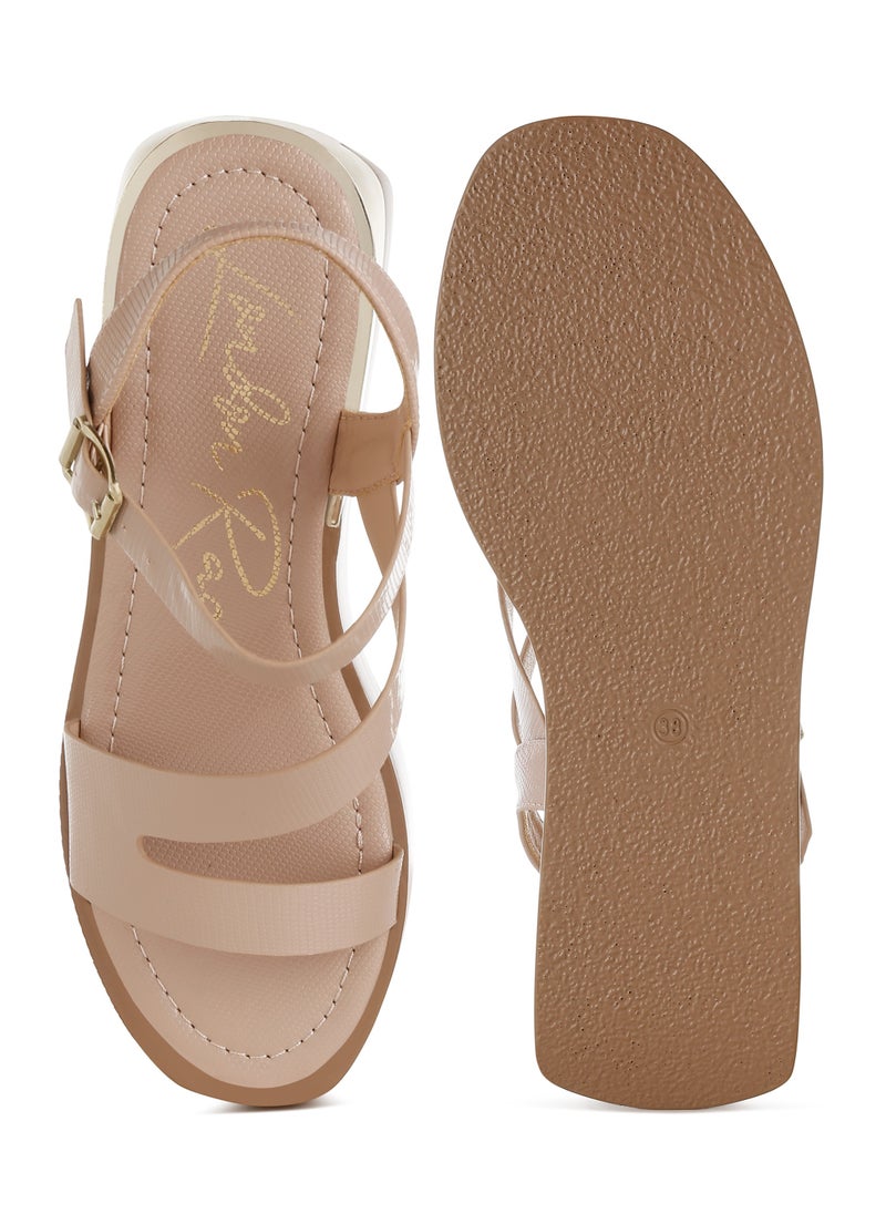 London Rag Chunky Flatform Sandals in Beige  - Image 4