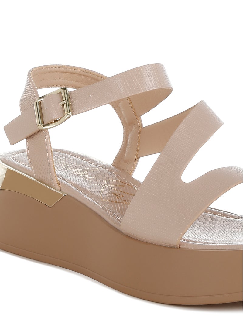 London Rag Chunky Flatform Sandals in Beige  - Image 5