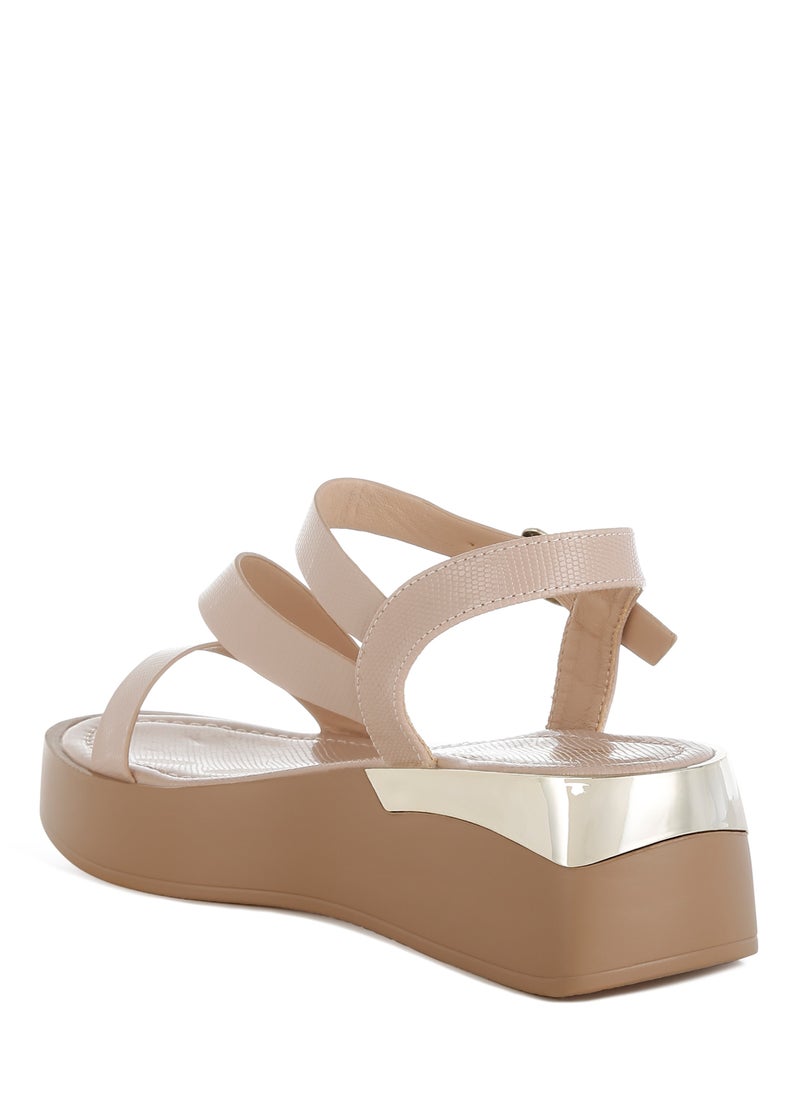 London Rag Chunky Flatform Sandals in Beige  - Image 3