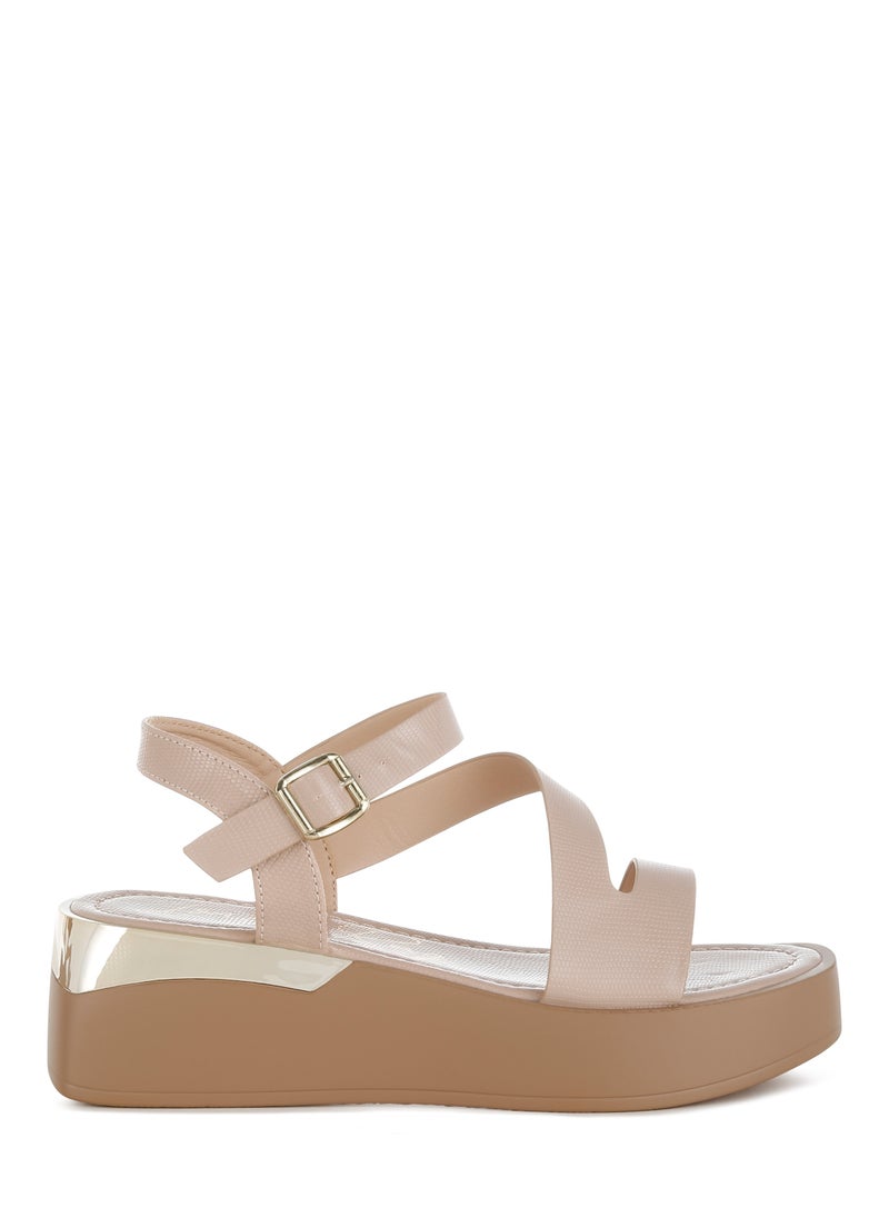 London Rag Chunky Flatform Sandals in Beige  - Image 1